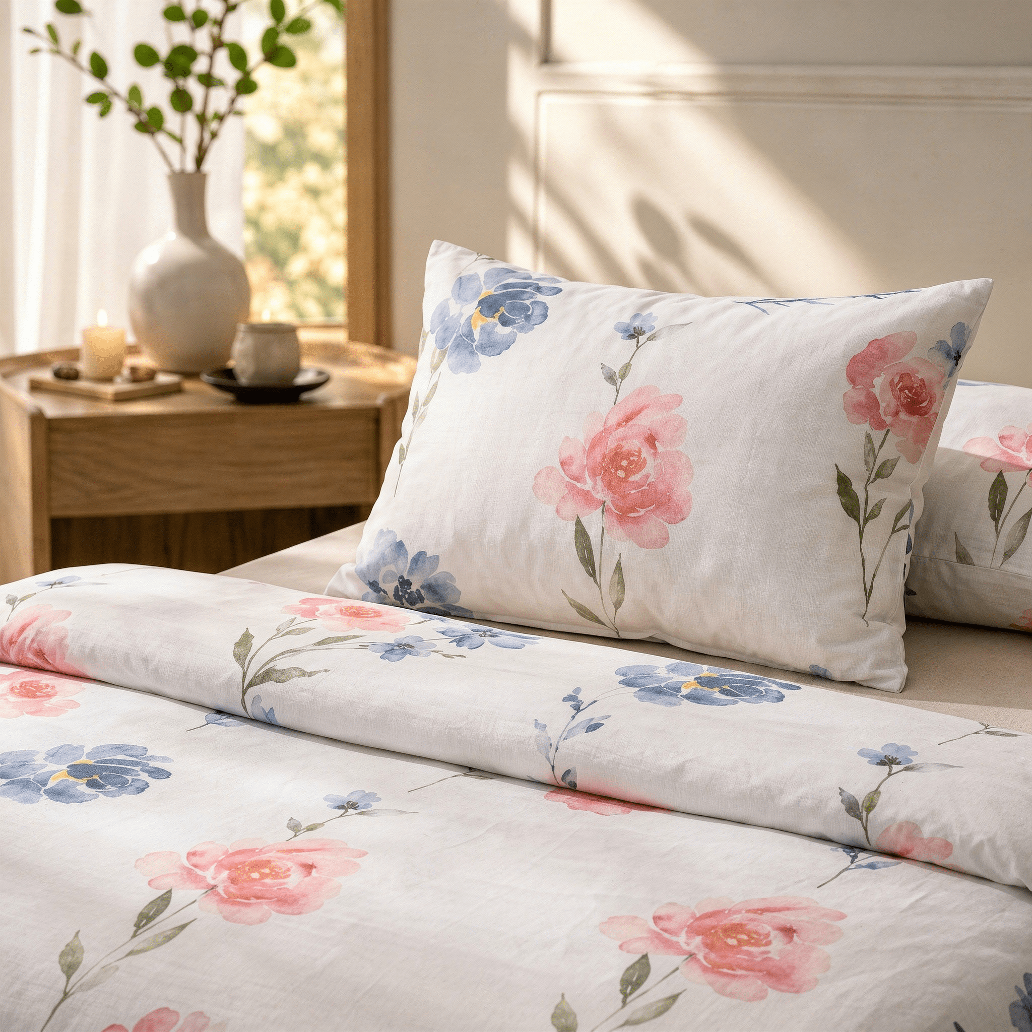 3 Piece Floral Bed Sheet – Painted Petals