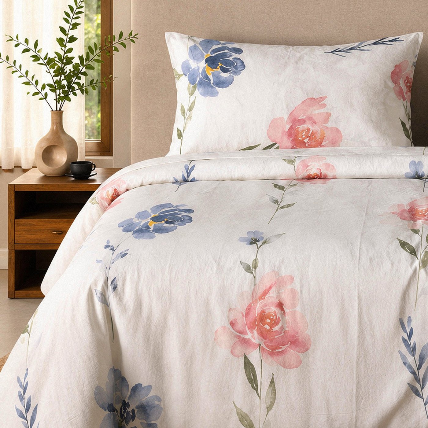 3 Piece Floral Bed Sheet – Painted Petals