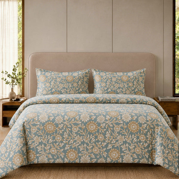 3 Piece Floral Bed Sheet – Sage Bloom