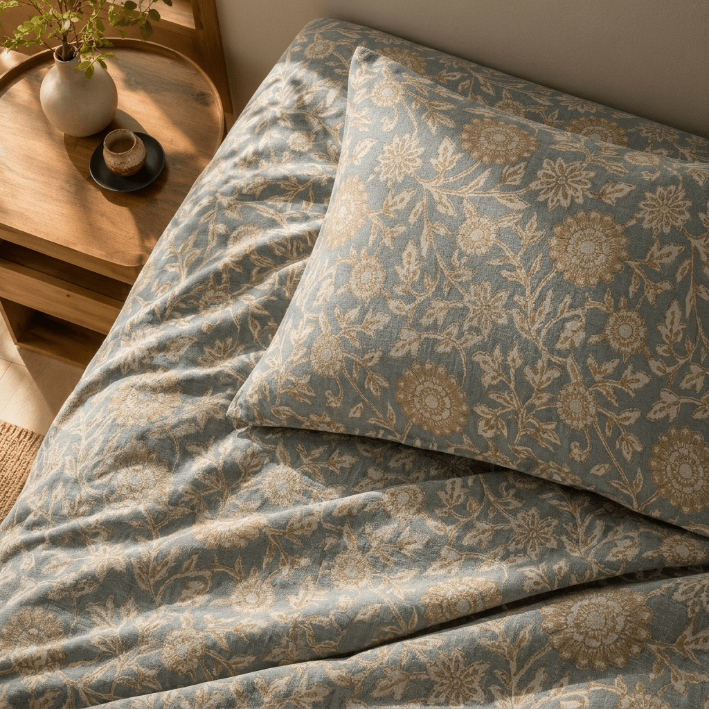3 Piece Floral Bed Sheet – Sage Bloom