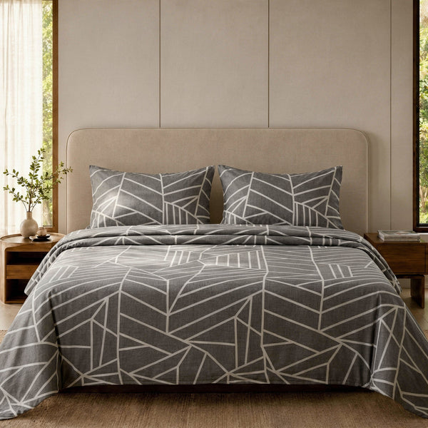 3 Piece Geometric Bed Sheet – Modern Lines