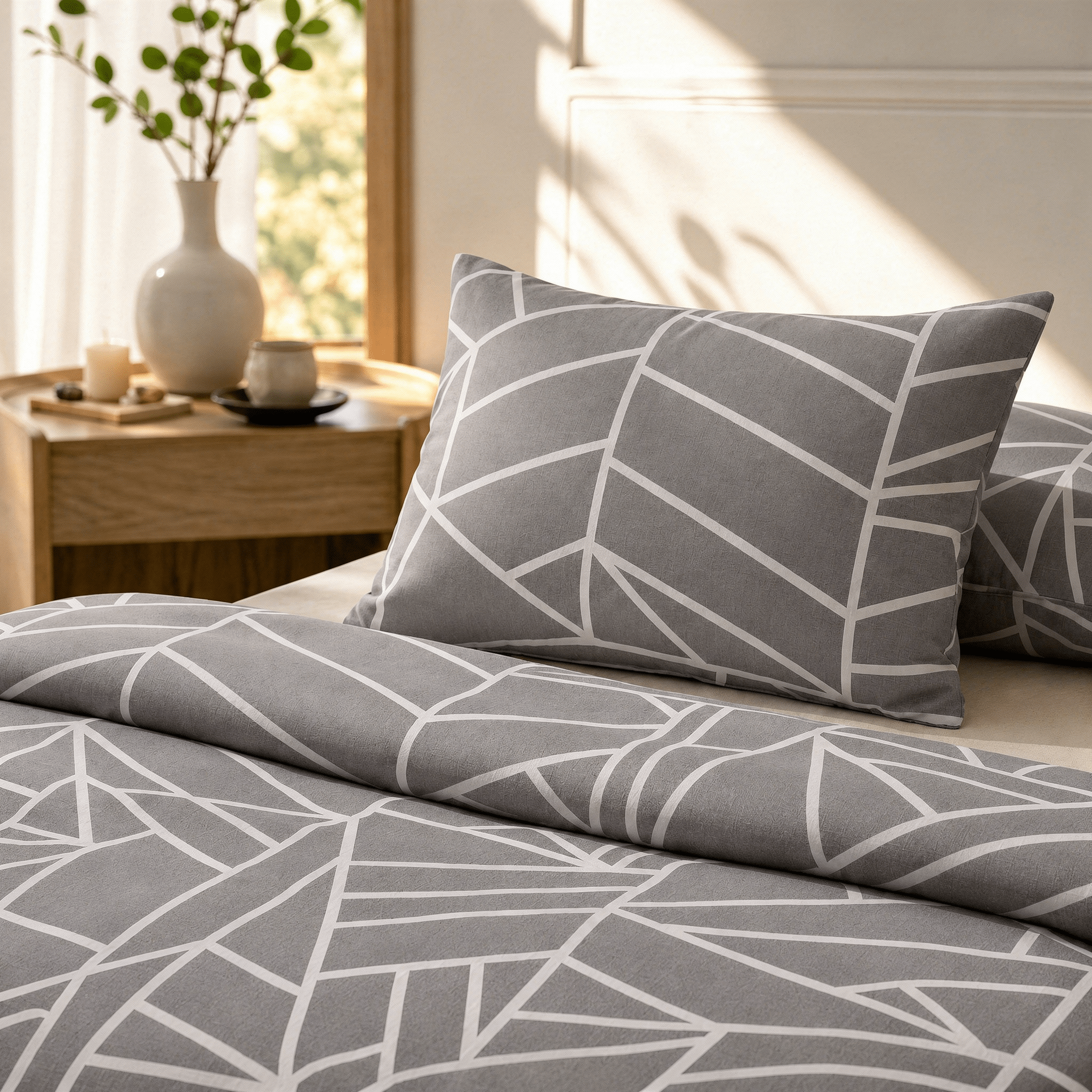 3 Piece Geometric Bed Sheet – Modern Lines