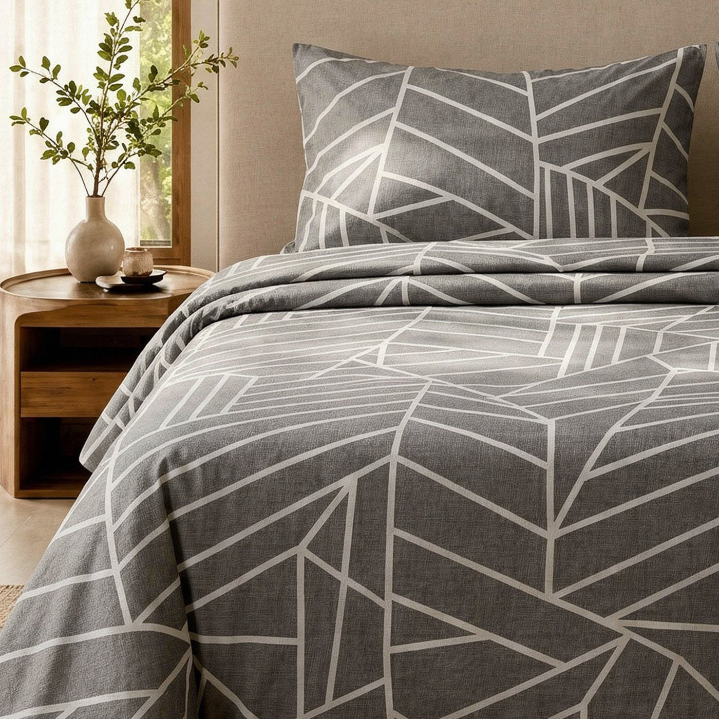 3 Piece Geometric Bed Sheet – Modern Lines