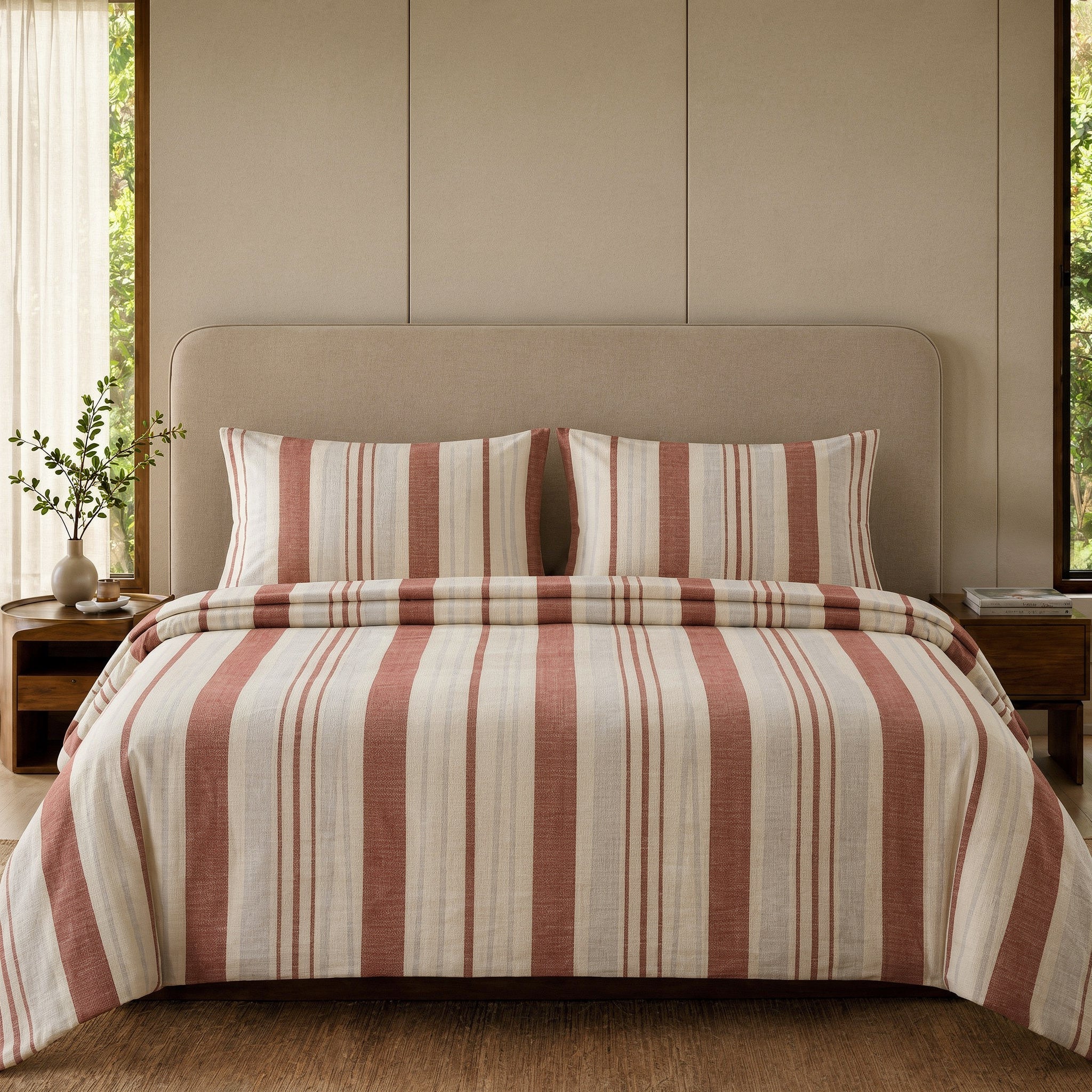 3 Piece Striped Bed Sheet – Earthen Stripe